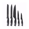 Black Knife Block with 5 Hammered Stainless Steel Knives Piko Promotion