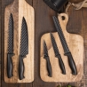 Black Knife Block with 5 Hammered Stainless Steel Knives Piko On Sale