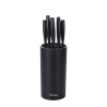 Black Knife Block with 5 Hammered Stainless Steel Knives Piko Offers