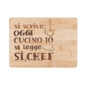Wooden Cutting Board 27x20 cm "Oggi Cucino Io" Reads "Sì Chef" Promotion