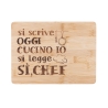 Wooden Cutting Board 27x20 cm "Oggi Cucino Io" Reads "Sì Chef" Promotion
