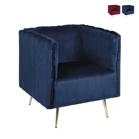 Ravira Vintage Velvet-Effect Fabric Tub Chair Promotion