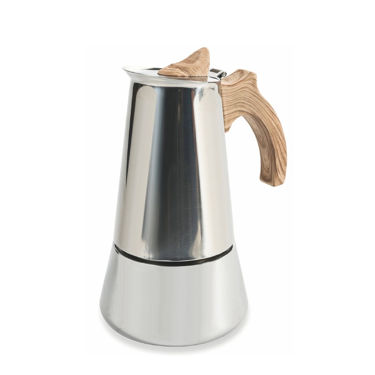 Riko Stainless Steel Coffee Maker 4 Cups with Wood Effect Handle Promotion
