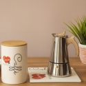 Riko Stainless Steel Coffee Maker 4 Cups with Wood Effect Handle On Sale