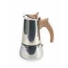 Riko Stainless Steel Coffee Maker 4 Cups with Wood Effect Handle Sale