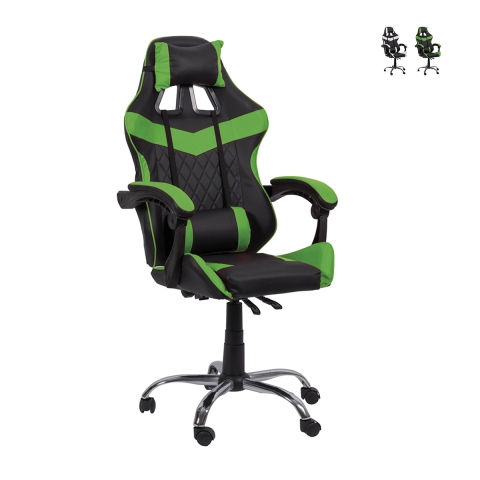 Jovix Adjustable Reclining Swivel Gaming Chair with Dual Cushion Promotion
