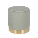 Ostara Cylindrical Velvet Effect Pouf with Gold Band Design Model