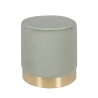 Ostara Cylindrical Velvet Effect Pouf with Gold Band Design Model