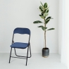 Set of 6 Folding Chairs with Velvet-Effect Upholstered Seat Pexis On Sale