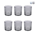 Set of 6 Glasses 340 ml with Decorative Surface Edinburgh Promotion