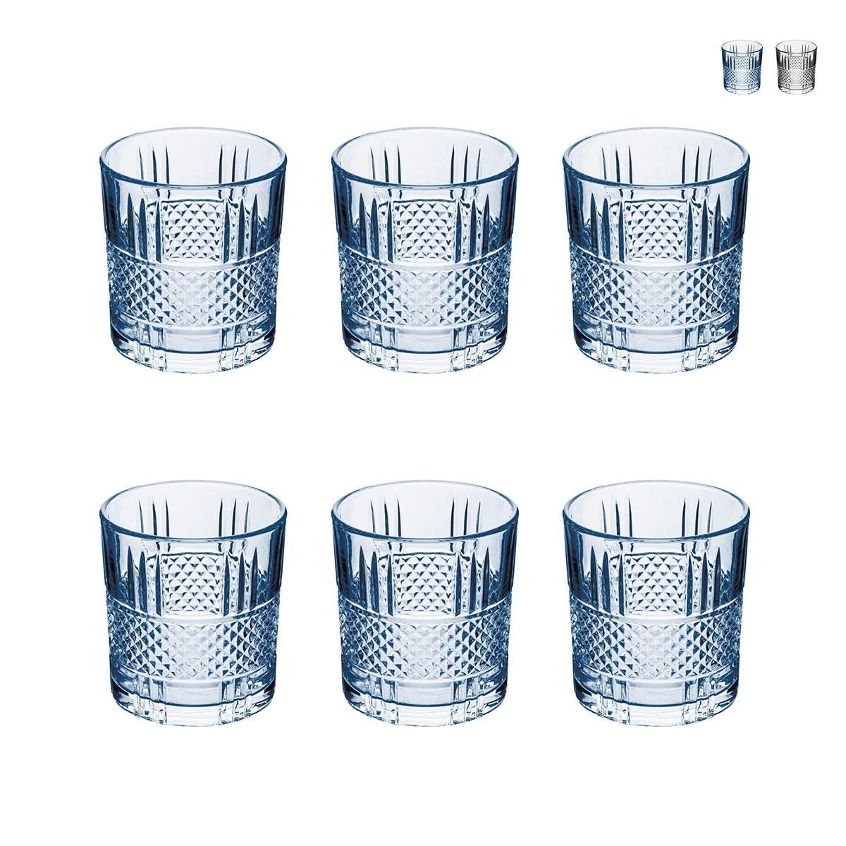 Set of 6 Decorated Glass Water Tumblers 340 ml Dublin Promotion