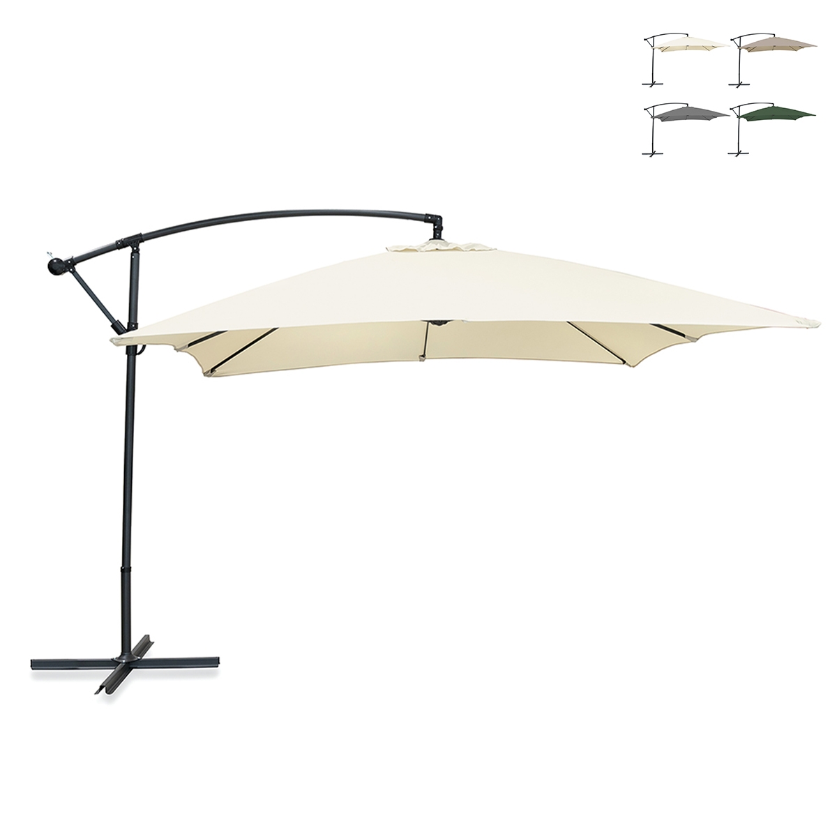 Kios 3x2m Steel Cantilever Garden Umbrella