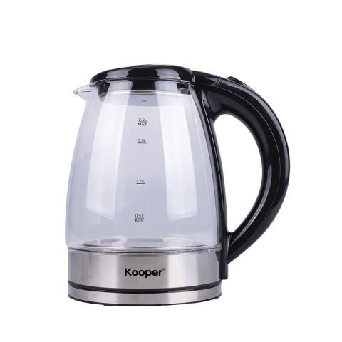 Electric Kettle with Glass Carafe, LED Base, 1800W - Nashi Promotion