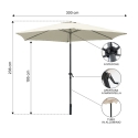 Cuba 3m Round Garden Umbrella with Central Pole for Outdoor Use Cost