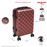 Small 4-Wheel 360° Spinner Suitcase with Double-Zip Lock, Diamond 