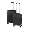 Set of 2 Diamond Suitcases with 4 Wheels and Double-Zip Combination Lock Offers