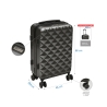 Set of 2 Diamond Suitcases with 4 Wheels and Double-Zip Combination Lock 