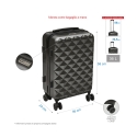 Set of 2 Diamond Suitcases with 4 Wheels and Double-Zip Combination Lock 
