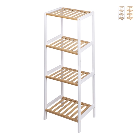 Tavro Bamboo & MDF Bathroom Storage Cabinet with 4 Shelves Promotion