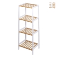 Tavro Bamboo & MDF Bathroom Storage Cabinet with 4 Shelves Promotion