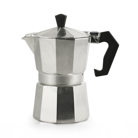 Classic Aluminum Moka Coffee Maker, 3-Cup, Morning Promotion