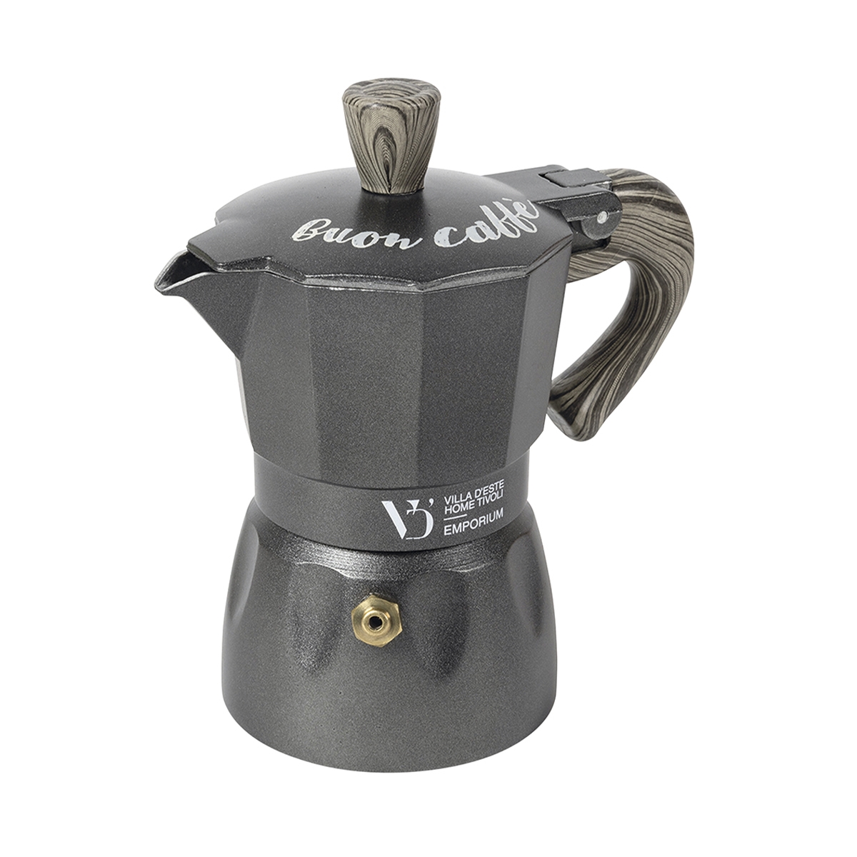 6-Cup Moka Coffee Maker with Wood-Effect Handle Buon Caffè Promotion