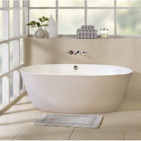 Free Standing Acrylic Bathtub with Fibreglass and Stainless Steel Reinforcements and Elegant Design Eclipse