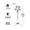 ArticFresh Adjustable Height Pedestal Fan with 3 Speeds and 5 Blades Model