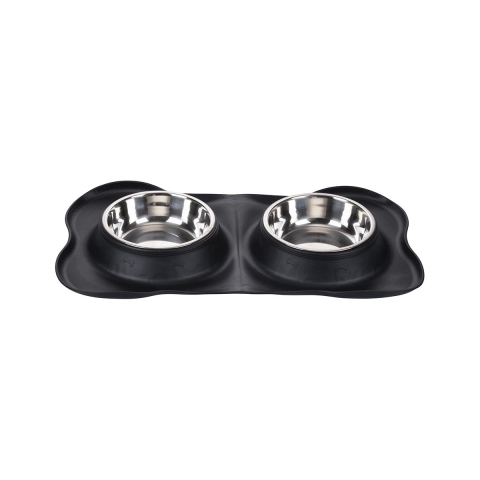 Aloza Non-Slip Double Pet Bowl with Mat Promotion