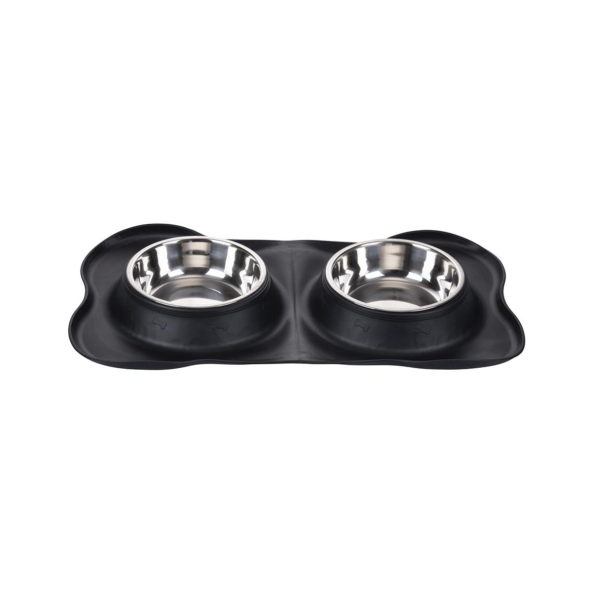 Aloza Non-Slip Double Pet Bowl with Mat Promotion