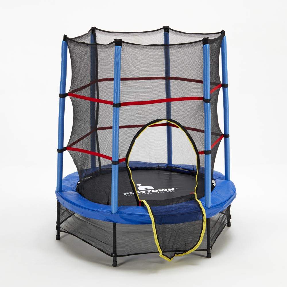 Children's 140cm round trampoline safety net Frog