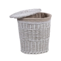 Set of 2 Zeyra Laundry Baskets with Wooden Lid and Fabric On Sale