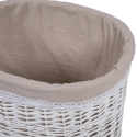 Set of 2 Zeyra Laundry Baskets with Wooden Lid and Fabric Sale