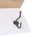 Wall Shelf in Pine Wood with 4 Iron Hooks 60x16x16 Romia On Sale