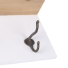 Wall Shelf in Pine Wood with 4 Iron Hooks 60x16x16 Romia On Sale