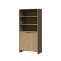 Wood Wall Bookcase with 3 Shelves and 2 Doors 80x34x172cm Aneka Promotion