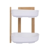 Aliva Wooden Corner Shower Shelf with 2 Plastic Tiers, 23x23x27cm On Sale