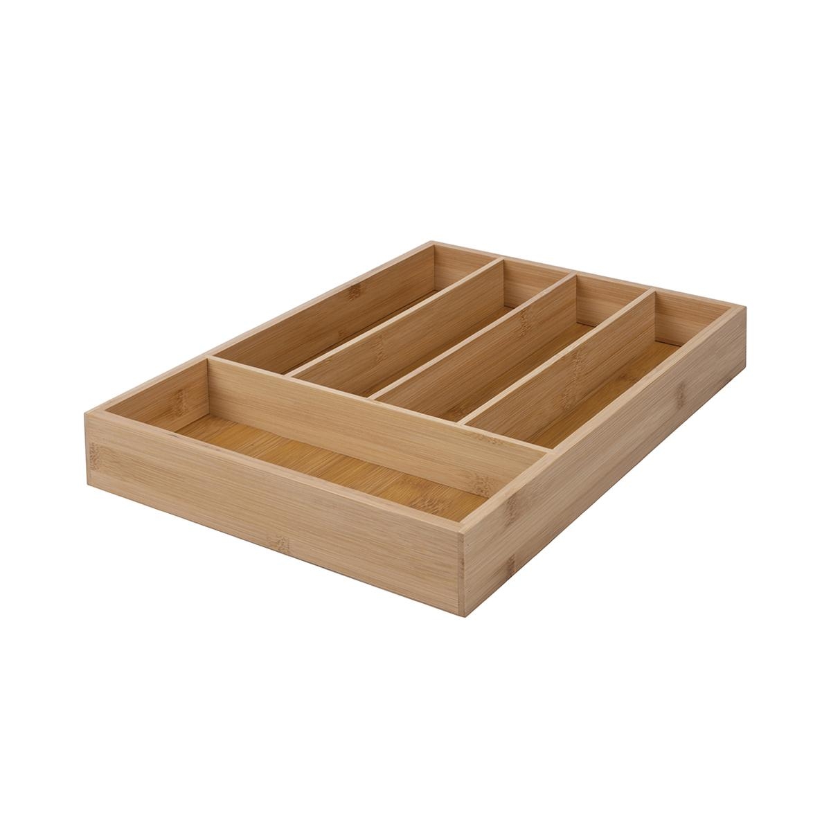 Kavira Wooden Drawer Cutlery Organizer 5 Compartments 35.5x25.5x5cm Promotion