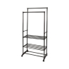 Tamira Adjustable Clothes Rack with 2 Bars, Wheels & 3 Shelves Promotion