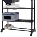 Tamira Adjustable Clothes Rack with 2 Bars, Wheels & 3 Shelves Bulk Discounts