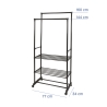 Tamira Adjustable Clothes Rack with 2 Bars, Wheels & 3 Shelves Model