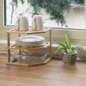 Tolvak Wooden Corner Kitchen Shelf Unit 3-Tier, 25x25x23cm Discounts