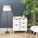 Kirosh Satin Metal Floor Lamp with White Shade On Sale