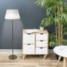 Kirosh Satin Metal Floor Lamp with White Shade On Sale