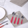 24-Piece Stainless Steel Flatware Set with Red Handles Movida On Sale