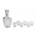 Glass Decanter Set for Liquor + 6 Diamante Glasses Promotion