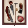 Wooden Box with 5-Piece Wine Accessory Set Cesta Offers