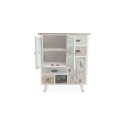 Shabby Chic Wood Cabinet with 5 Drawers and 3 Doors - Decapé Style On Sale
