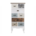 Shabby Chic Tall Wooden Dresser with 8 Drawers, 58x35x123cm, Model Sardinia On Sale