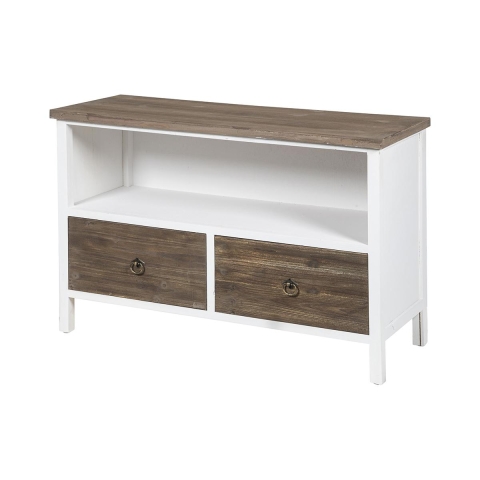 Shabby Chic Wooden TV Stand with 2 Drawers Terosk Promotion